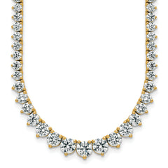 14k 16 1/3 carat Lab Grown Diamond VS+ F+ Complete Round 18 inch Graduated Tennis Necklace