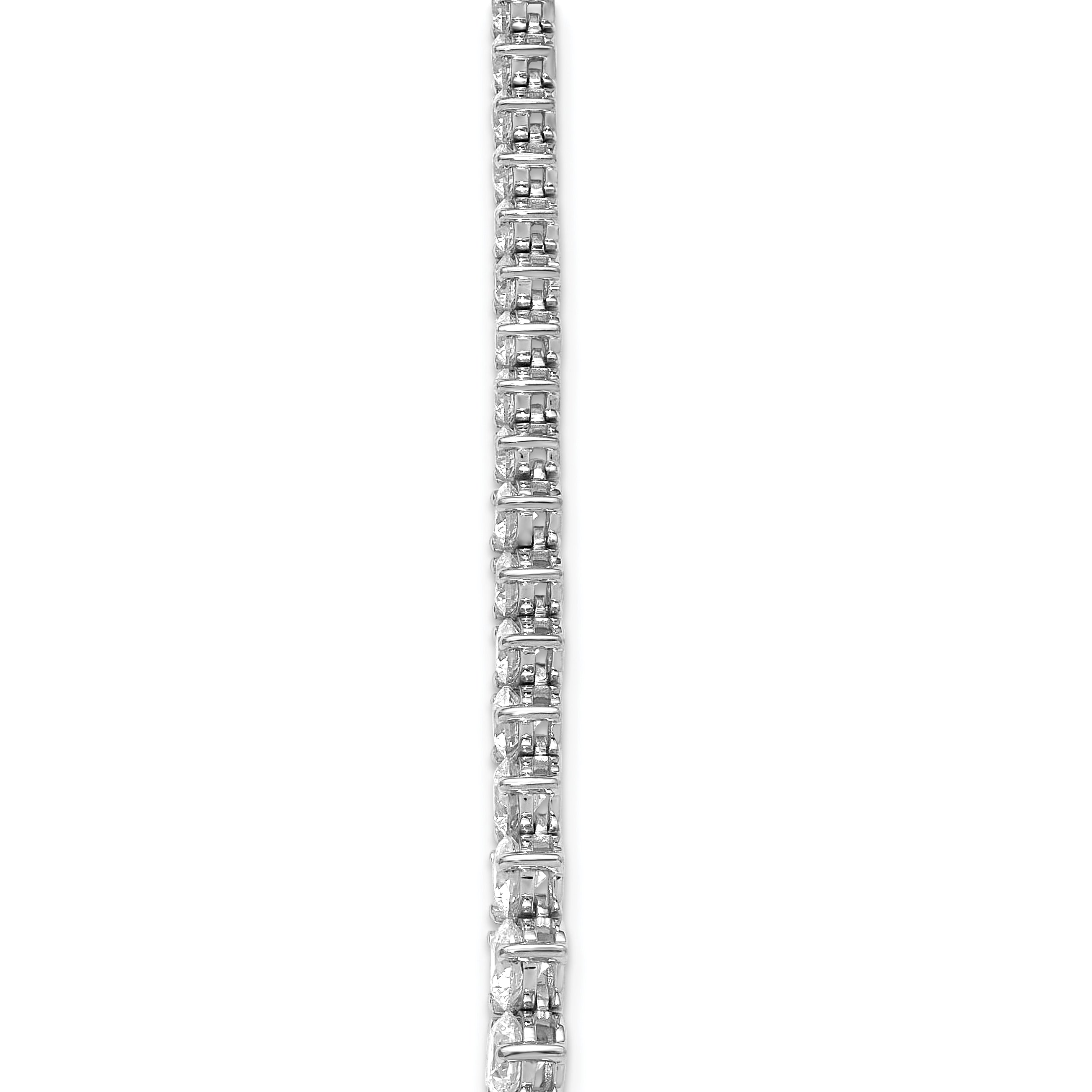 14k White Gold 11 5/8 carat Certified Lab Grown Diamond VS+ F+ Complete Round 20 inch Graduated Tennis Necklace
