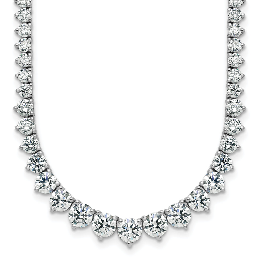 14k White Gold 11 5/8 carat Lab Grown Diamond VS+ F+ Complete Round 20 inch Graduated Tennis Necklace