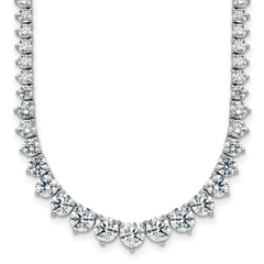 14k White Gold 11 5/8 carat Certified Lab Grown Diamond VS+ F+ Complete Round 20 inch Graduated Tennis Necklace