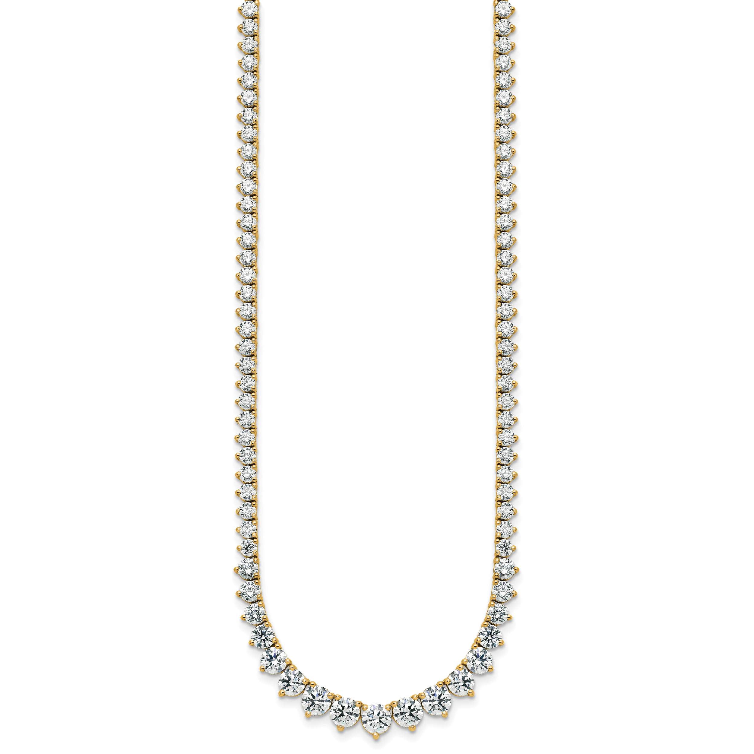 14k 11 5/8 carat Certified Lab Grown Diamond VS+ F+ Complete Round 20 inch Graduated Tennis Necklace Secondary image