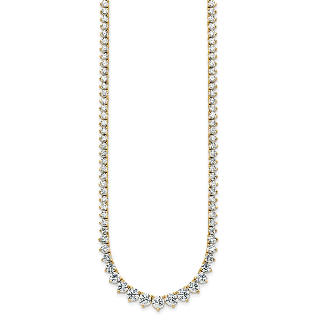 14k 11 5/8 carat Certified Lab Grown Diamond VS+ F+ Complete Round 20 inch Graduated Tennis Necklace