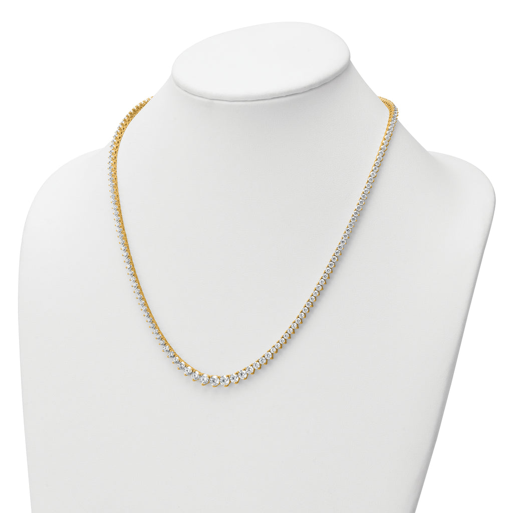 14k 11 5/8 carat Lab Grown Diamond VS/SI+ G+ Complete Round 20 inch Graduated Tennis Necklace