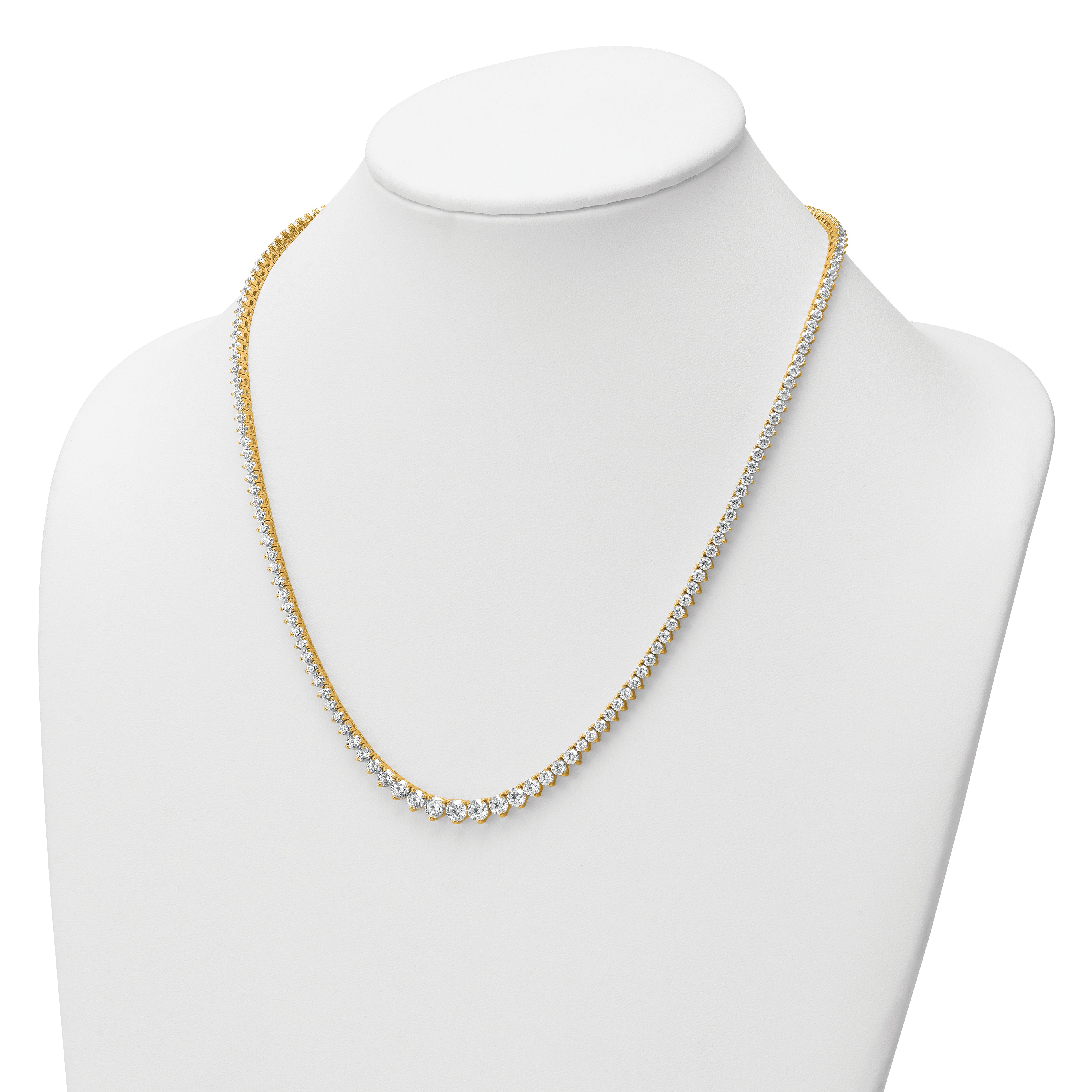 14k 11 5/8 carat Lab Grown Diamond VS+ F+ Complete Round 20 inch Graduated Tennis Necklace