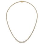 14k 11 5/8 carat Lab Grown Diamond VS/SI+ G+ Complete Round 20 inch Graduated Tennis Necklace