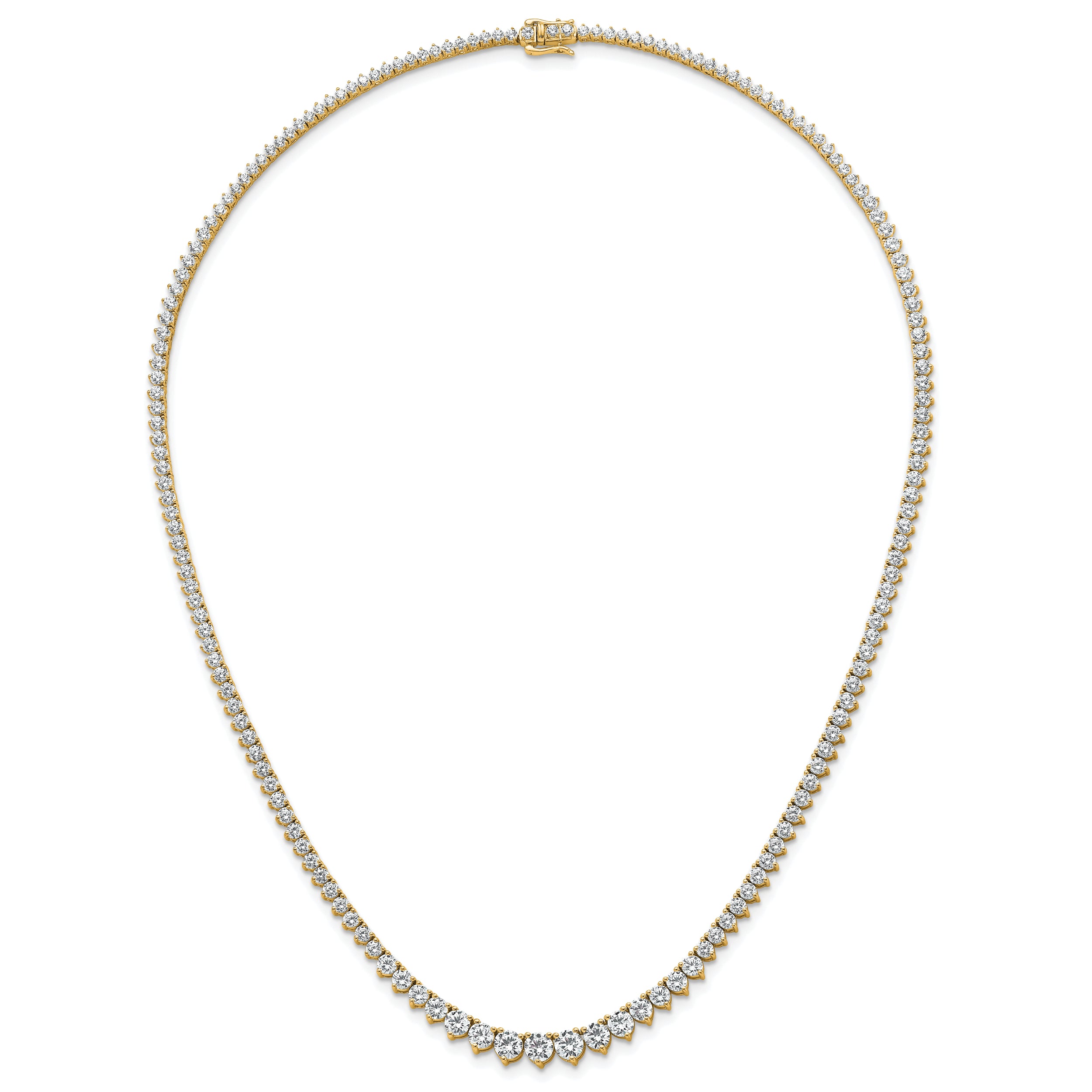 14k 11 5/8 carat Lab Grown Diamond VS+ F+ Complete Round 20 inch Graduated Tennis Necklace