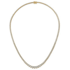 14k 11 5/8 carat Lab Grown Diamond VS+ F+ Complete Round 20 inch Graduated Tennis Necklace