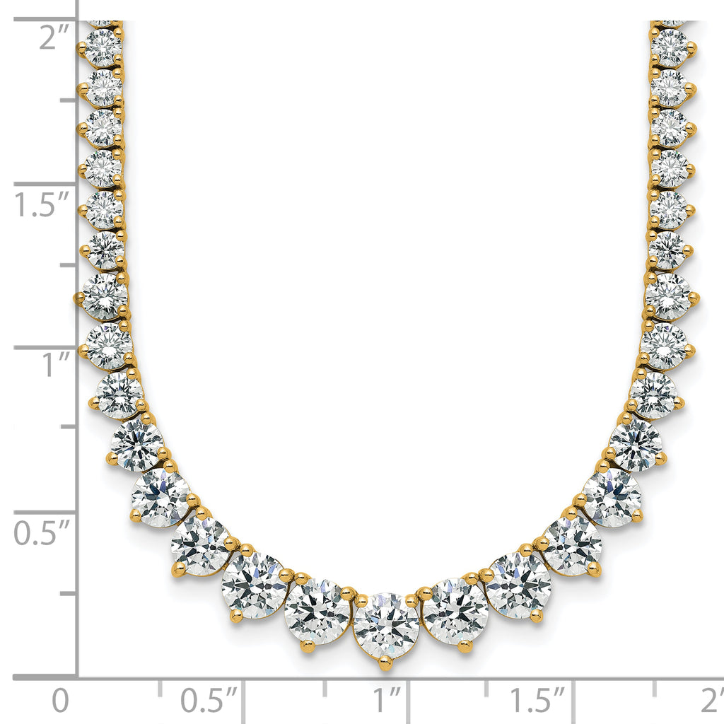 14k 11 5/8 carat Certified Lab Grown Diamond VS/SI+ G+ Complete Round 20 inch Graduated Tennis Necklace