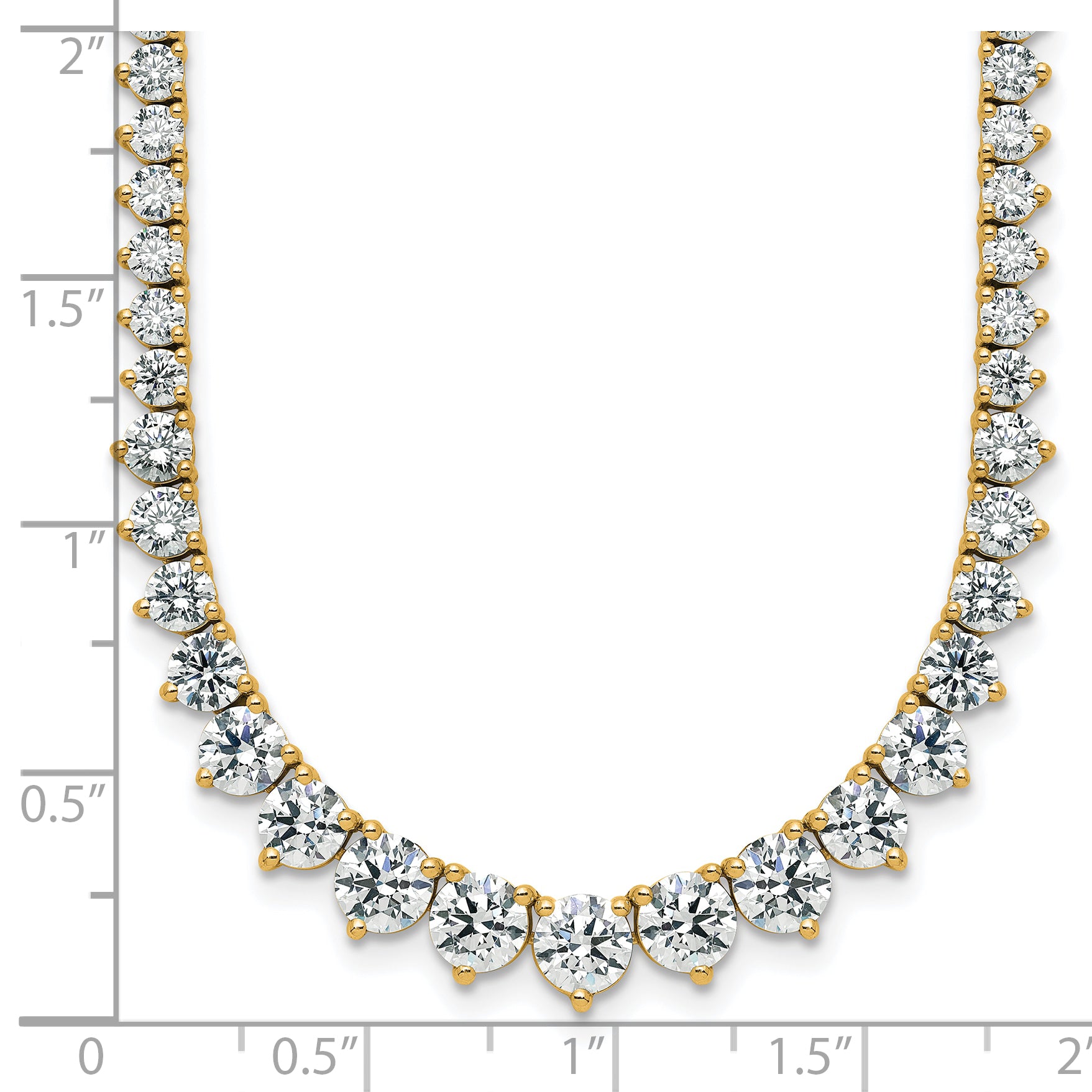 14k 11 5/8 carat Lab Grown Diamond VS+ F+ Complete Round 20 inch Graduated Tennis Necklace