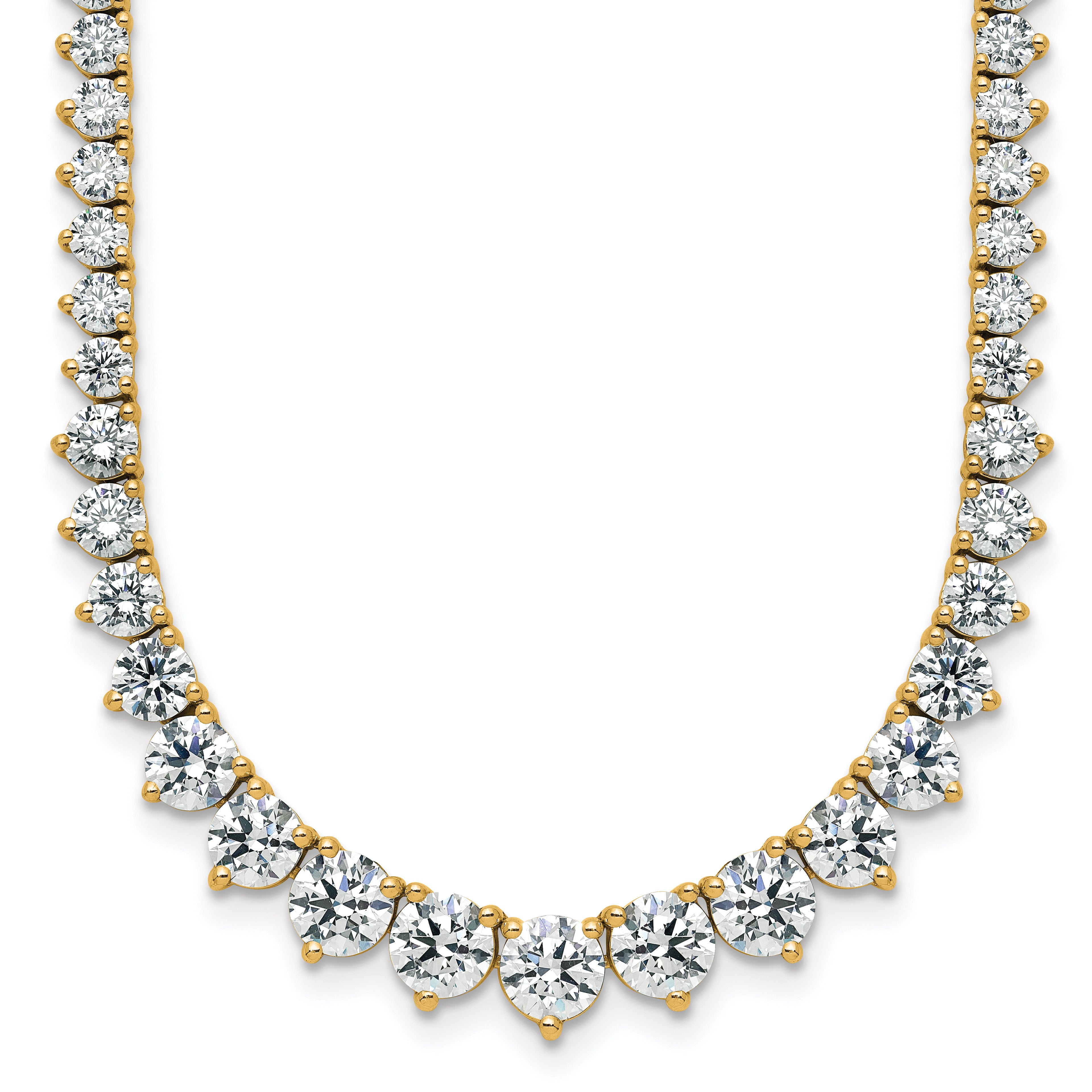14k 11 5/8 carat Certified Lab Grown Diamond VS/SI+ G+ Complete Round 20 inch Graduated Tennis Necklace