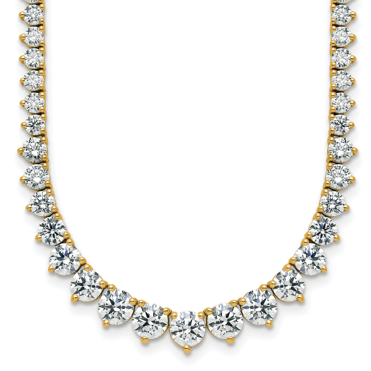 14k 11 5/8 carat Lab Grown Diamond VS+ F+ Complete Round 20 inch Graduated Tennis Necklace