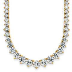 14k 11 5/8 carat Lab Grown Diamond VS+ F+ Complete Round 20 inch Graduated Tennis Necklace