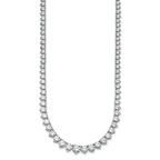 14k White Gold 25 3/8 carat Lab Grown Diamond VS/SI+ G+ Complete Round 16 inch Graduated Tennis Necklace