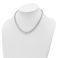 14k White Gold 25 3/8 carat Lab Grown Diamond VS/SI+ G+ Complete Round 16 inch Graduated Tennis Necklace