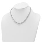 14k White Gold 25 3/8 carat Lab Grown Diamond VS+ F+ Complete Round 16 inch Graduated Tennis Necklace