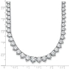 14k White Gold 25 3/8 carat Lab Grown Diamond VS/SI+ G+ Complete Round 16 inch Graduated Tennis Necklace