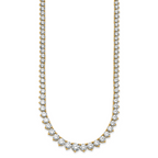 14k 25 3/8 carat Certified Lab Grown Diamond VS+ F+ Complete Round 16 inch Graduated Tennis Necklace