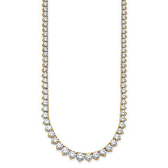 14k 25 3/8 carat Certified Lab Grown Diamond VS/SI+ G+ Complete Round 16 inch Graduated Tennis Necklace