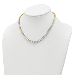 14k 25 3/8 carat Lab Grown Diamond VS+ F+ Complete Round 16 inch Graduated Tennis Necklace