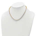 14k 25 3/8 carat Lab Grown Diamond VS/SI+ G+ Complete Round 16 inch Graduated Tennis Necklace