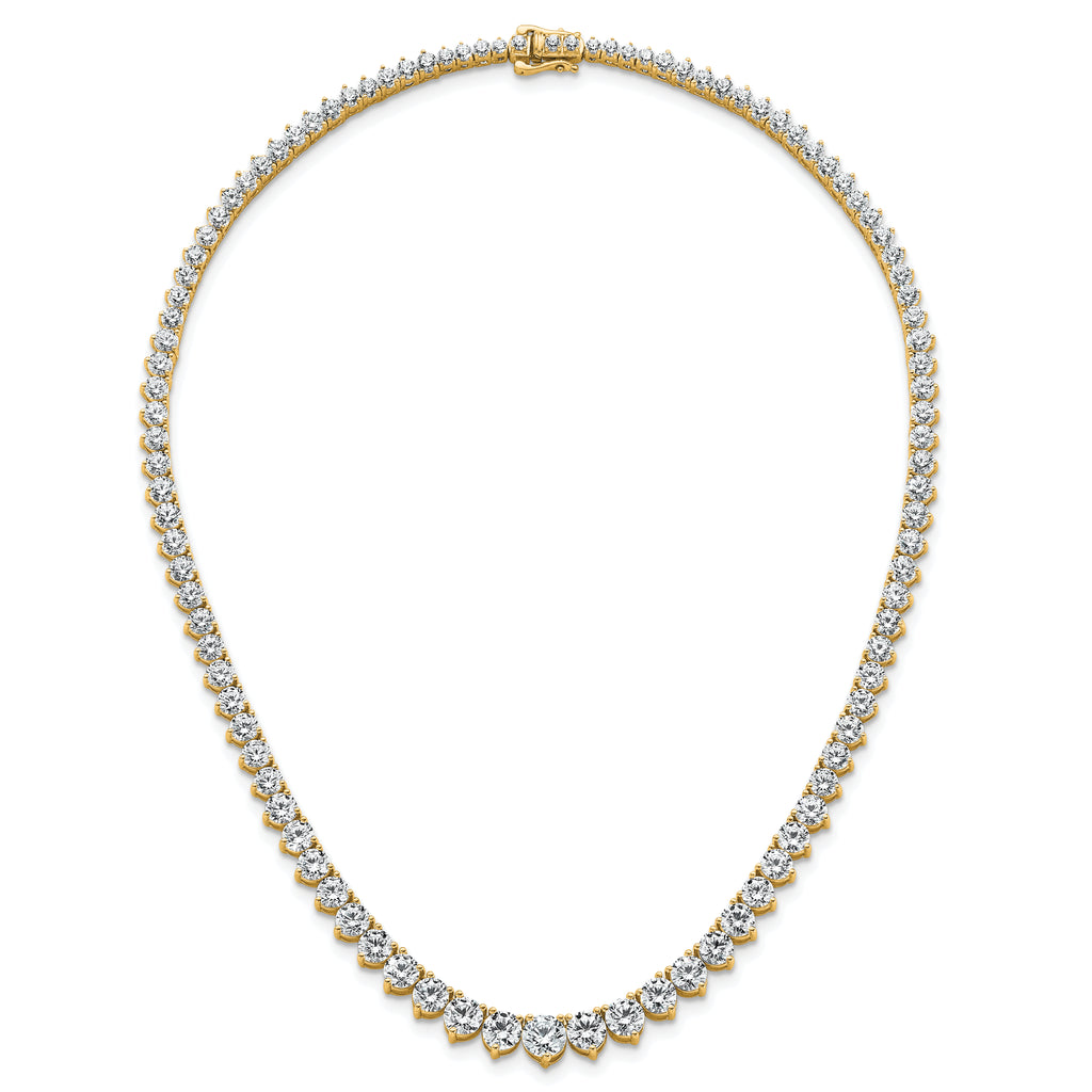 14k 25 3/8 carat Certified Lab Grown Diamond VS/SI+ G+ Complete Round 16 inch Graduated Tennis Necklace
