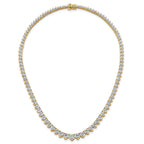 14k 25 3/8 carat Lab Grown Diamond VS+ F+ Complete Round 16 inch Graduated Tennis Necklace