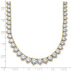 14k 25 3/8 carat Certified Lab Grown Diamond VS/SI+ G+ Complete Round 16 inch Graduated Tennis Necklace