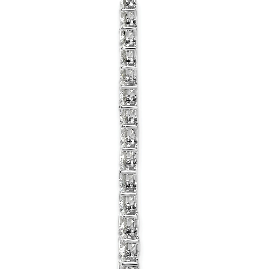 14k White Gold 26 3/4 carat Certified Lab Grown Diamond VS+ F+ Complete Round 18 inch Graduated Tennis Necklace