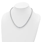 14k White Gold 26 3/4 carat Lab Grown Diamond VS/SI+ G+ Complete Round 18 inch Graduated Tennis Necklace