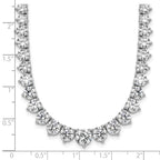 14k White Gold 26 3/4 carat Certified Lab Grown Diamond VS+ F+ Complete Round 18 inch Graduated Tennis Necklace
