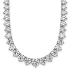 14k White Gold 26 3/4 carat Certified Lab Grown Diamond VS/SI+ G+ Complete Round 18 inch Graduated Tennis Necklace