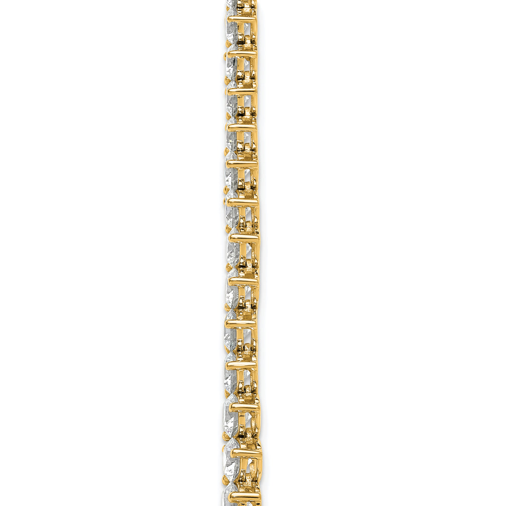 14k 26 3/4 carat Lab Grown Diamond VS+ F+ Complete Round 18 inch Graduated Tennis Necklace