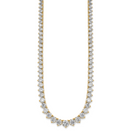 14k 26 3/4 carat Certified Lab Grown Diamond VS/SI+ G+ Complete Round 18 inch Graduated Tennis Necklace