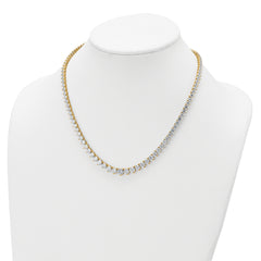 14k 26 3/4 carat Lab Grown Diamond VS/SI+ G+ Complete Round 18 inch Graduated Tennis Necklace