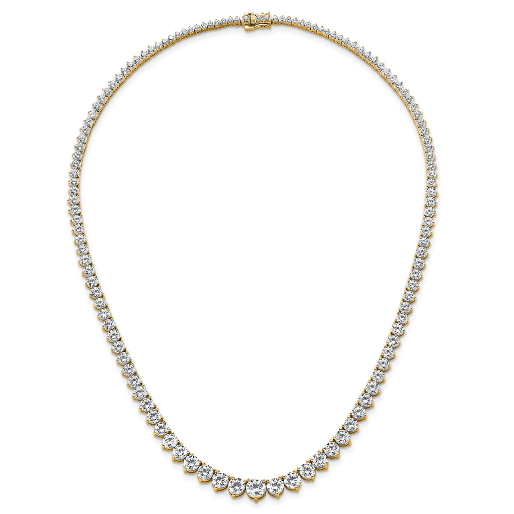 14k 26 3/4 carat Certified Lab Grown Diamond VS/SI+ G+ Complete Round 18 inch Graduated Tennis Necklace