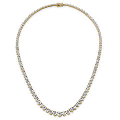 14k 26 3/4 carat Certified Lab Grown Diamond VS/SI+ G+ Complete Round 18 inch Graduated Tennis Necklace
