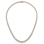 14k 26 3/4 carat Lab Grown Diamond VS/SI+ G+ Complete Round 18 inch Graduated Tennis Necklace