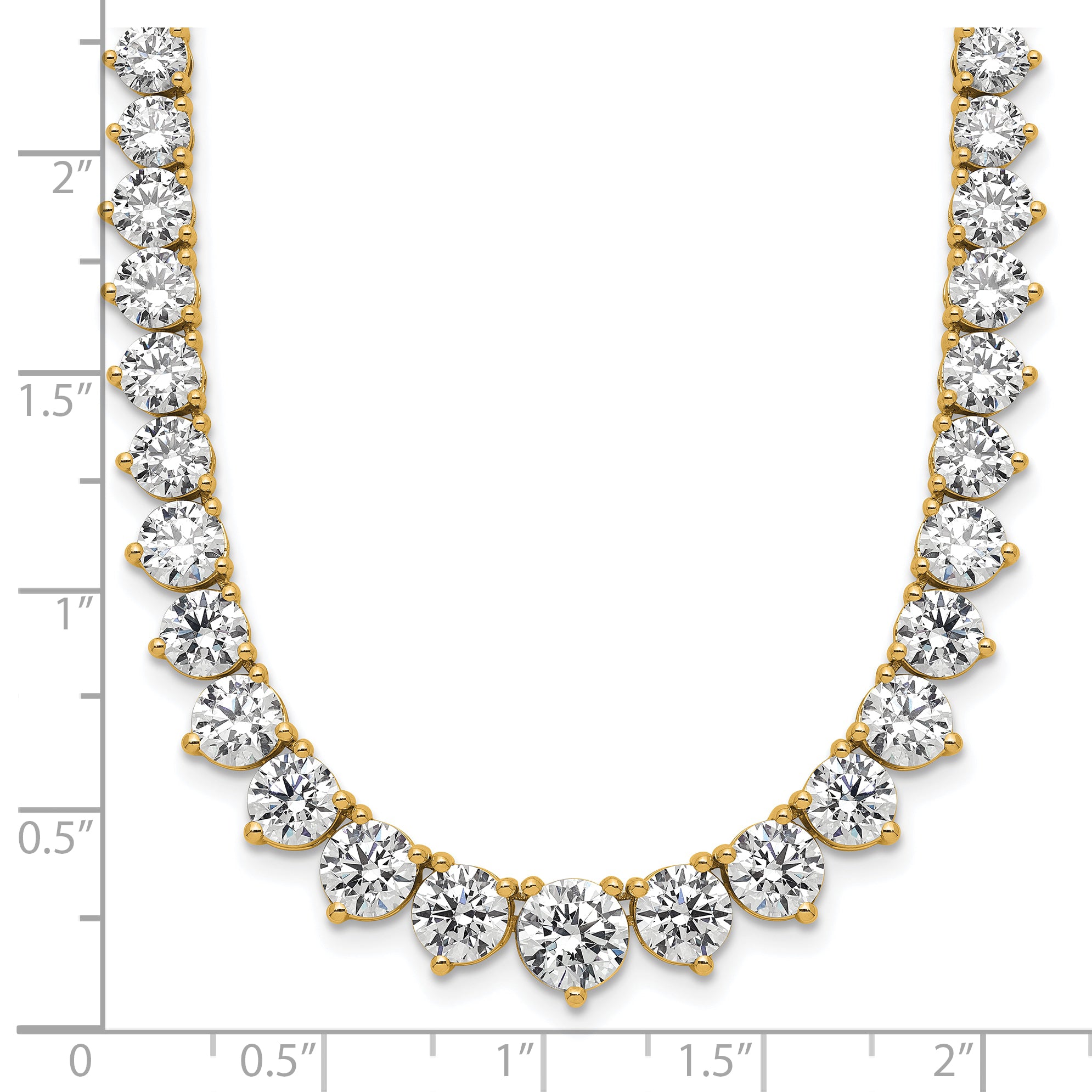 14k 26 3/4 carat Lab Grown Diamond VS/SI+ G+ Complete Round 18 inch Graduated Tennis Necklace