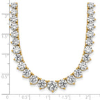14k 26 3/4 carat Lab Grown Diamond VS+ F+ Complete Round 18 inch Graduated Tennis Necklace