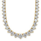 14k 26 3/4 carat Lab Grown Diamond VS/SI+ G+ Complete Round 18 inch Graduated Tennis Necklace