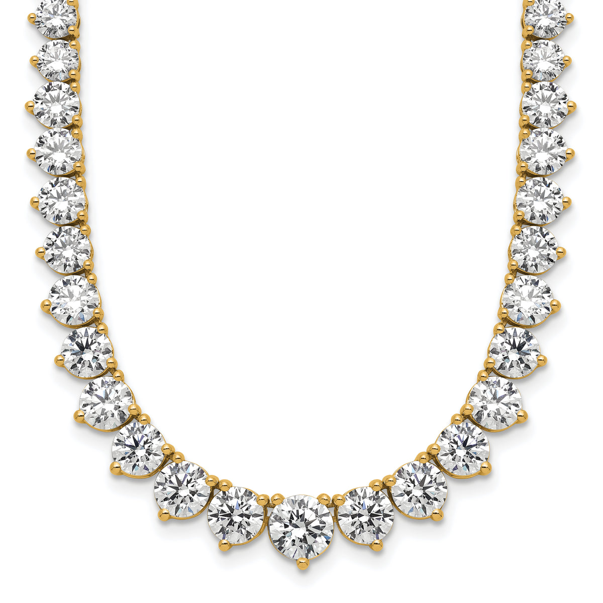 14k 26 3/4 carat Lab Grown Diamond VS/SI+ G+ Complete Round 18 inch Graduated Tennis Necklace