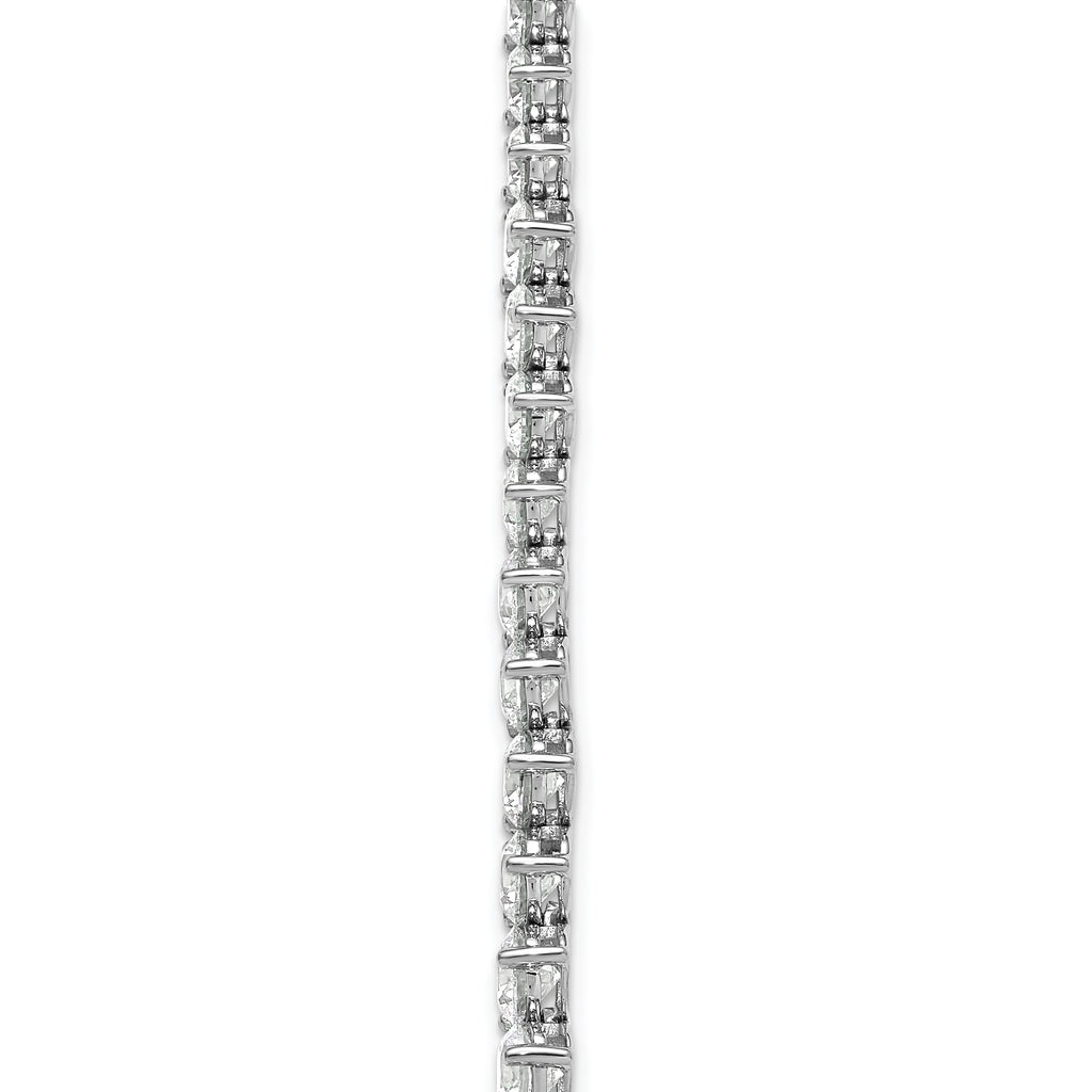 14k White Gold 27 3/4 carat Certified Lab Grown Diamond VS/SI+ G+ Complete Round 16 inch Graduated Tennis Necklace