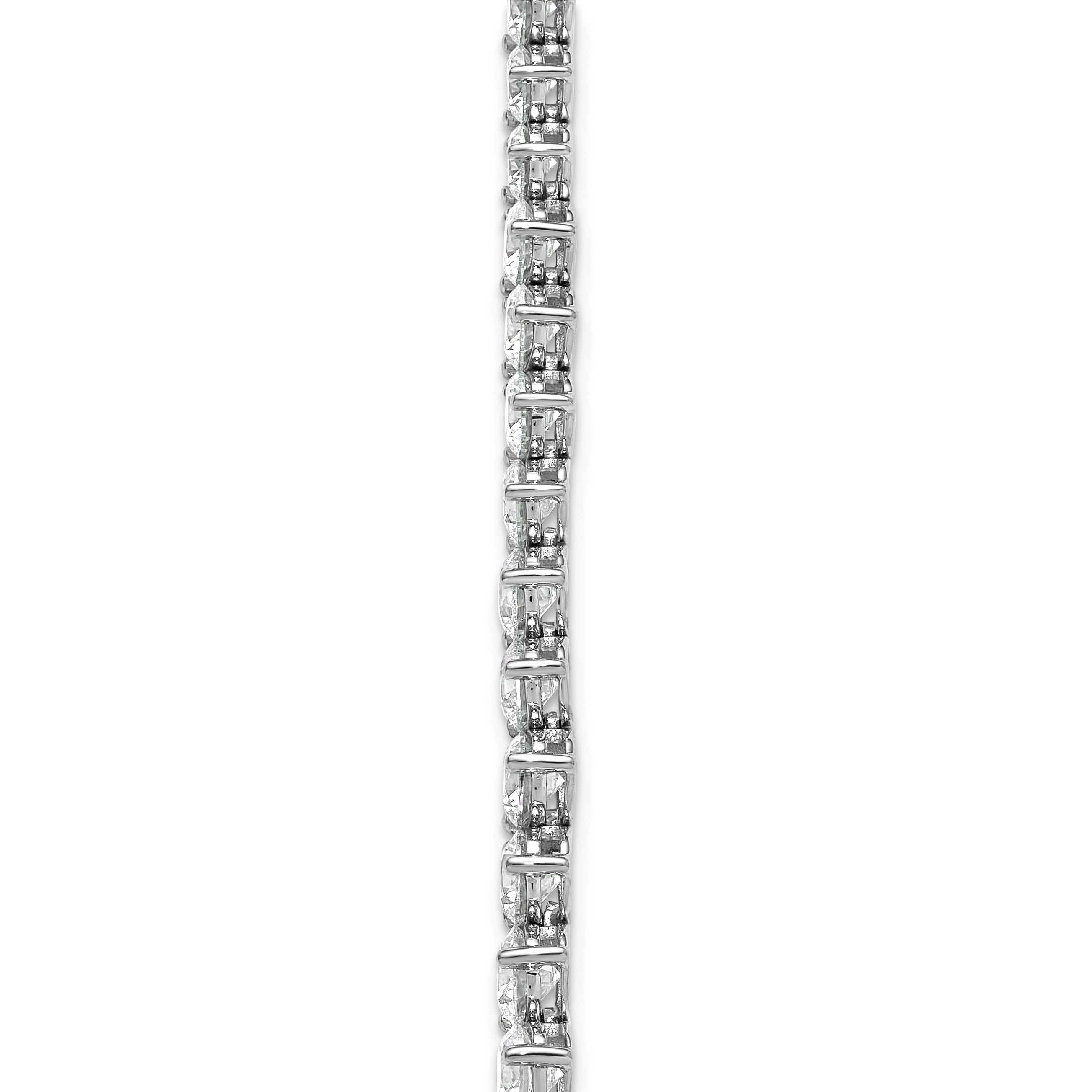 14k White Gold 27 3/4 carat Certified Lab Grown Diamond VS+ F+ Complete Round 16 inch Graduated Tennis Necklace