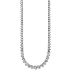 14k White Gold 27 3/4 carat Lab Grown Diamond VS+ F+ Complete Round 16 inch Graduated Tennis Necklace