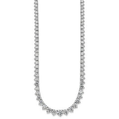 14k White Gold 27 3/4 carat Certified Lab Grown Diamond VS/SI+ G+ Complete Round 16 inch Graduated Tennis Necklace
