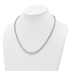 14k White Gold 27 3/4 carat Lab Grown Diamond VS/SI+ G+ Complete Round 16 inch Graduated Tennis Necklace