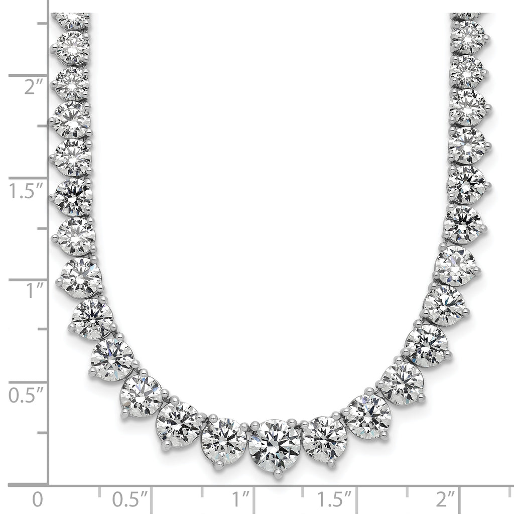 14k White Gold 27 3/4 carat Lab Grown Diamond VS+ F+ Complete Round 16 inch Graduated Tennis Necklace