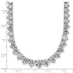 14k White Gold 27 3/4 carat Certified Lab Grown Diamond VS+ F+ Complete Round 16 inch Graduated Tennis Necklace
