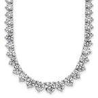 14k White Gold 27 3/4 carat Certified Lab Grown Diamond VS/SI+ G+ Complete Round 16 inch Graduated Tennis Necklace