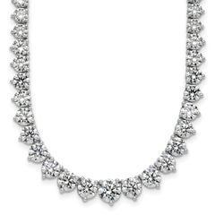 14k White Gold 27 3/4 carat Certified Lab Grown Diamond VS/SI+ G+ Complete Round 16 inch Graduated Tennis Necklace